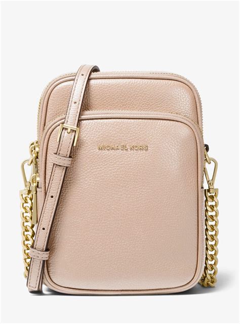 michael kors jet set medium leather crossbody bag